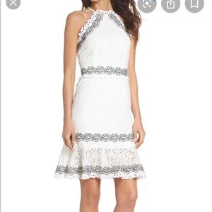 White Frances Embroidered Lace Dress - S
